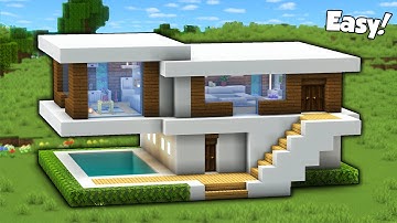 Minecraft: How to Build a Small Modern House Tutorial (Easy) #85 - Interior in Description!