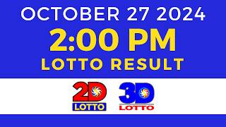 2pm Lotto Result Today October 27 2024 | PCSO Swertres Ez2