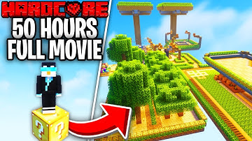 I Survived 50 Hours in ONE BLOCK LUCKY BLOCK in Minecraft Hardcore! [FULL MOVIE]