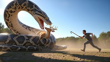 Heroic Rescue Team Saves Innocent Deer from GIANT Python Attack 🐍🐾