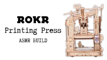 Build the ROKR Classic Printing Press With Me | ASMR Crafting 3D Wooden Puzzle (Full Build Tutorial)