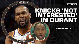 Stephen A. calls his New York Knicks 'PETTY' for not wanting Kevin Durant 😮 | First Take