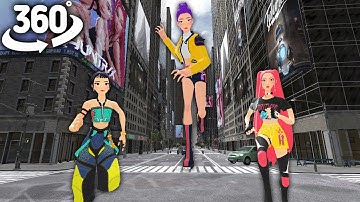 Huntrix on City Streets - Giant Chase! | KPop Demon Hunters VR 360