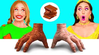 Real Food vs Chocolate Food Challenge | Smart Gadgets vs Hacks by BaRaDa Challenge