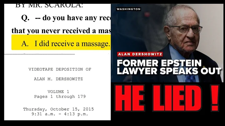 Alan Dershowitz: The Deposition, The Massage, The NPA & $80 Million Lie