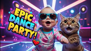 Babies & Cats Dancing to 'Scooby Doo Pa Pa' – Cutest Dance Party Ever!