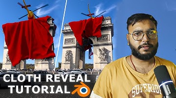Blender Cloth Reveal VFX on a Building by Helicopter   Tutorial | CGI Cloth Pickup Simulation