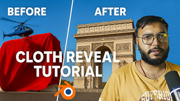 Cloth Reveal VFX on Building by Helicopter   BlenderTutorial | CGI Ads Cloth Pickup Simulation