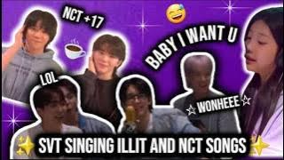 Wonwoo singing illit Magnetic while Boo teasing woozi taeyong Tap challenge (insonmia-Zero 3 FUNNY)