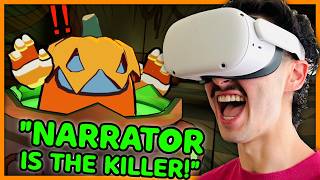 Narrator SCARES Players in AMONG US VR 🧐 (HALLOWEEN UPDATE)