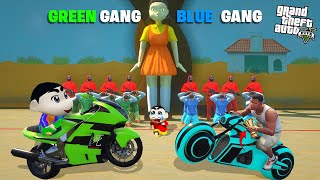 Franklin Blue Gang VS Shinchan Green Gang Squid Game Challenge In GTA 5!