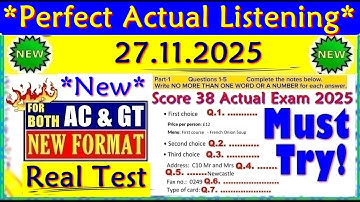 IELTS LISTENING PRACTICE TEST 2025 WITH ANSWERS | 27.11.2025