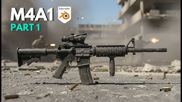 How To Create A M4A1 3D Model in Blender | Tutorial for Beginners | Part 1: Grip and Barrel