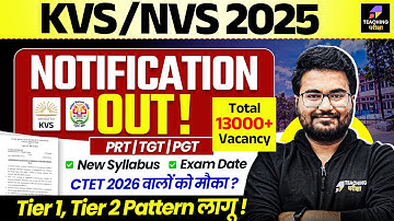 KVS/NVS Notification Out 2025  | Detailed Notification | KVS NVS Vacancy 2025 Complete Information