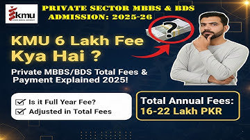KMU Private MBBS/BDS Fees 2025: The 6 Lakh Rule Explained! 🚨 Interview Schedule & Payment Guide