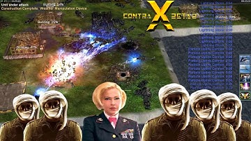 C&C Generals Contra X Beta 2 (1 VS 5 Insane AI, Molecular and weather weapons)