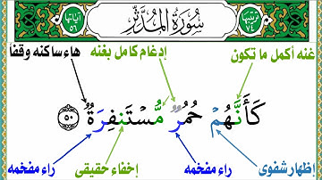 تجويد سورة المدثر الجزء الاخير انواع المدود والهمس والادغام والتفخيم جزء تبارك 