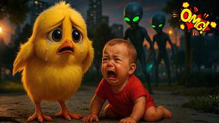 Baby Chick Saves Crying Baby From Alien's Trap😭👽 Ai Story #story #rescue #animalrescue