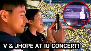 BTS TAEHYUNG & J-Hope at IU's Last Concert in Seoul and Reaction to 'Love Wins All' Performance