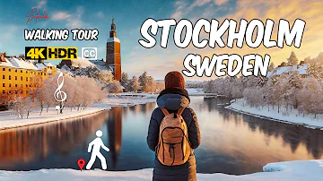 Winter Wonderland Walking Tour in Stockholm: 4K HDR-Captions