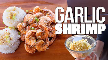 MAKING GARLIC SHRIMP BETTER THAN THE FOOD TRUCK IN HAWAII! | SAM THE COOKING GUY