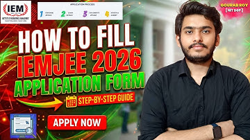 How to fill IEMJEE 2026 Application Form✅ | IEM Kolkata | IEMJEE Admit Card | WBJEE 2026