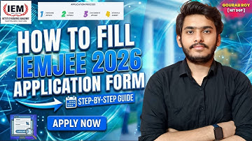 How to fill IEMJEE 2026 Application Form✅ | IEM Kolkata | IEMJEE Admit Card | WBJEE 2026