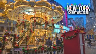 NYC Christmas Walk 2025 ✨ 4K NYC Macys Holiday Windows 2025 Preview & NYC Double Decker Carousel 