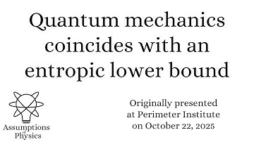 Quantum mechanics is low entropy, classical mechanics is high entropy