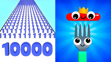 Number Master vs Fork N Sausage 💥 EPIC SpeedRun Challenge - All Levels Unlocked (Android,iOS)