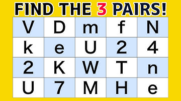 Find the 3 Pairs! 🧠 Easy Brain Training to Test Your Focus (10 Puzzles)