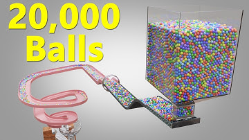 20,000 colorful Balls Marble Run screening animation V11