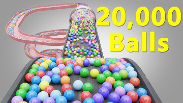 20,000 colorful Balls Marble Run screening animation V11