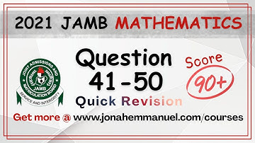 Mathematics JAMB 2021 Tutorial Past Questions and Answers | Maths JAMB Past Questions Revision #jamb