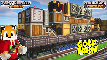 GOLD FARM & STEALING VILLAGERS in Minecraft Create Mod!