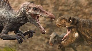 Spinosaurus vs Ember vs Rexy