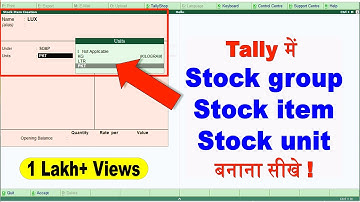 create stock group, stock item, unit of measure in tally | Stock Items, stock group in Tally erp 9