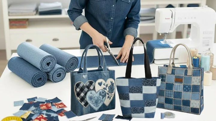 ♻️Recycled Denim Fabric Bags ‼️DIY Patchwork Bag made from old jeans and t-shirts.