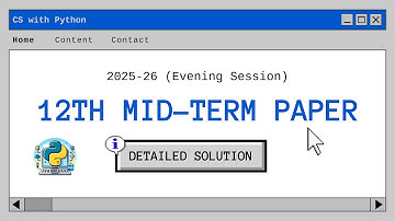 12th 2025-26 Mid-term paper -  evening session | Detailed Solution and Tips for examination
