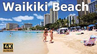 Waikiki Beach 4K - Walking Tour - Hawaii 2024