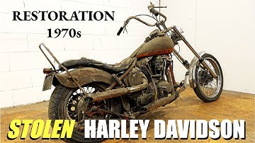 FULL RESTORATION of STOLEN - HARLEY DAVIDSON - 50-year-old abandoned Motorcycle with HOT spare parts