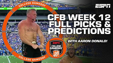 🚨 WEEK 12 GAMEDAY PICKS 🚨 McAfee FAKES OUT Aaron Donald by picking Notre Dame 🤣 | College GameDay