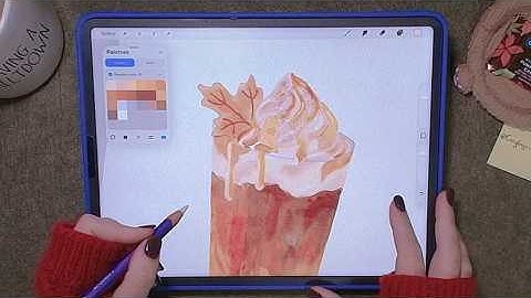 Relaxing ASMR Pumpkin Latte Watercolor – Cozy iPad Art / Procreate Coloring