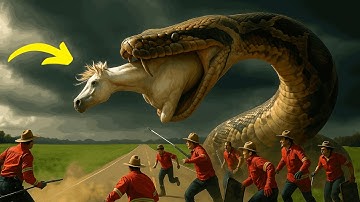 Brave Rescue Team Saves a Helpless Horse from a Massive Python Attack 🐴🐍