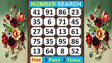 Number Search: Focus On Your Concentration. #braingame #memory #puzzle #quiz #mindset #match  -#359