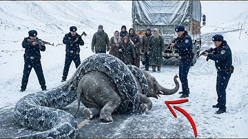 Courageous Rescue Team Fights Giant Python to Save Innocent Elephant!