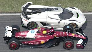 Lewis Hamilton Ferrari F1 2025 vs Koenigsegg Jesko at Monza