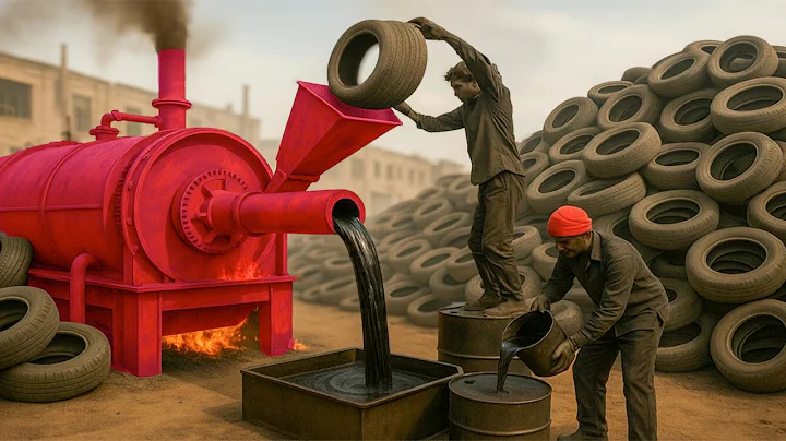 Unbeliveable Method of Oil Extraction From Scrap Tires | Amazing Recycling Process of Waste Tires