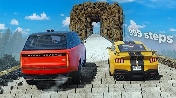 Climbing & Downhill Stair Chaos - Beamng drive