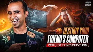 Destroy Friends Computer Using 7 Lines of Python Code || Halloween Prank On Friend || Scare A Friend